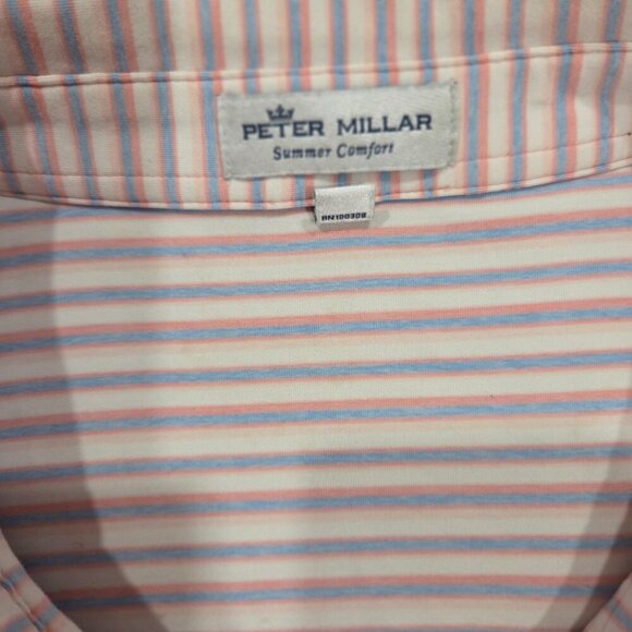 Peter Millar Summer‎ Comfort Polo Shirt Men's XL Striped Performance Stretch - Picture 2 of 6